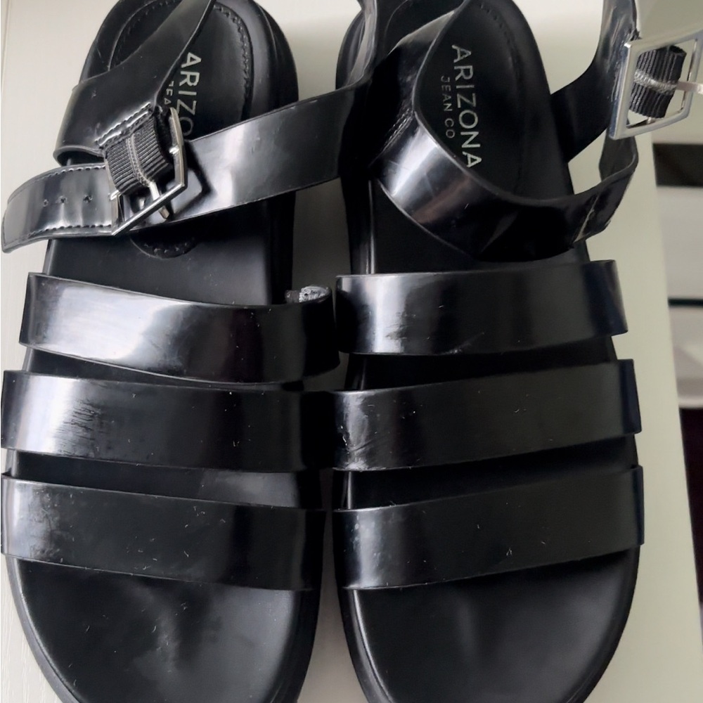 Arizona Black Strappy Sandals